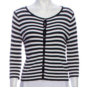 Max Mara Striped Scoop Neck Sweater Cardigan